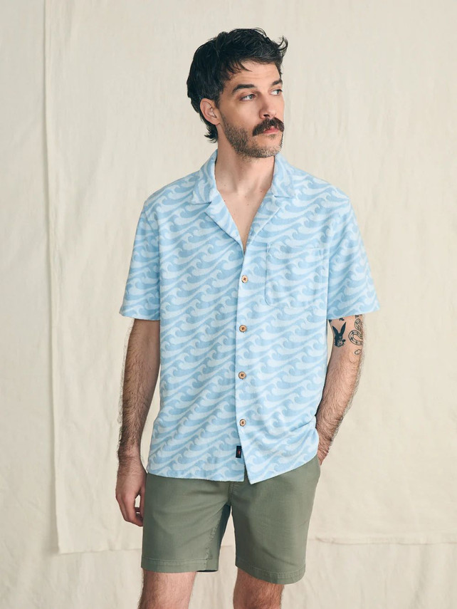 SS Cabana Towel Terry Shirt - Hazel Twenty/Lex Twenty Menswear