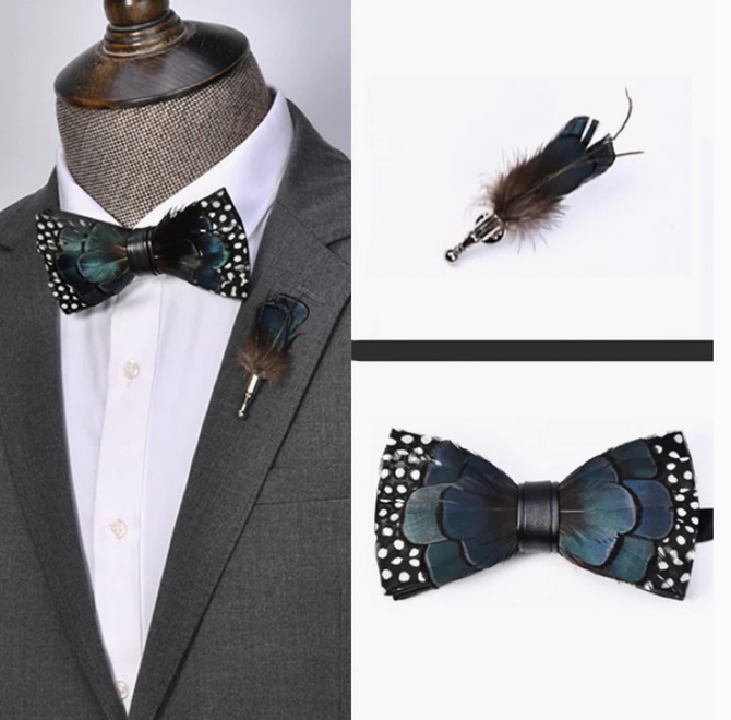 Feather Bow Tie