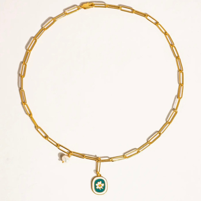 Timéo 18K Gold Vintage Daisy Chain Necklace