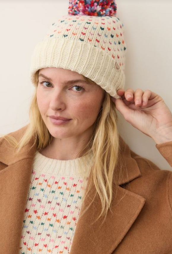 Rainbow Pom Beanie