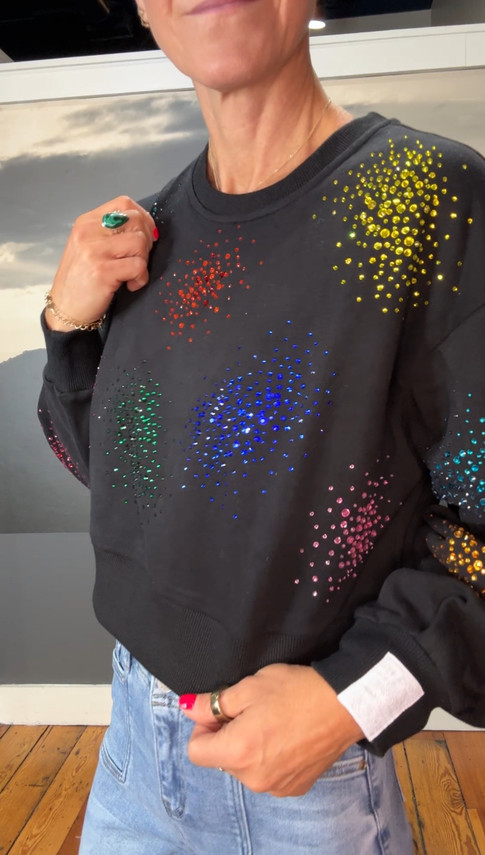 Rhinestone Splatter Sweatshirt