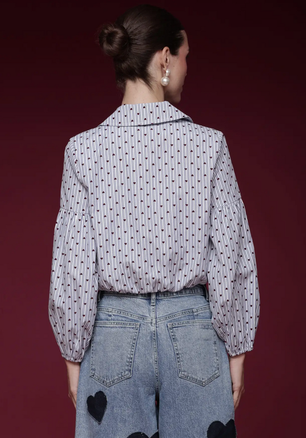 Heart Puff Sleeve Shirt
