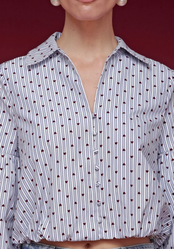 Heart Puff Sleeve Shirt