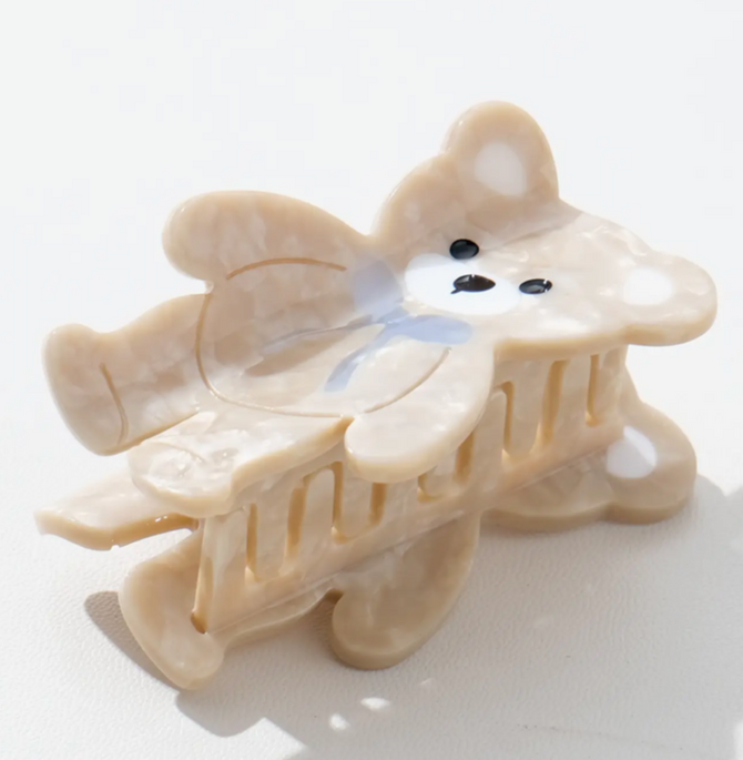 Blue Teddy Bear Claw Clip