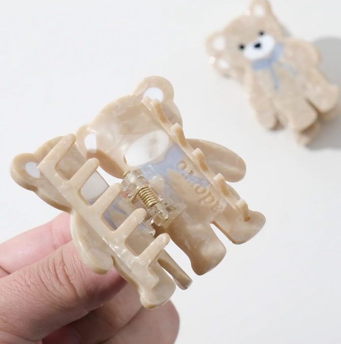 Blue Teddy Bear Claw Clip