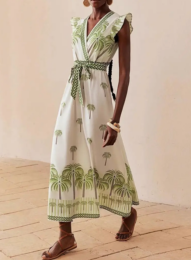 Flutter Sleeve Maxi Dress