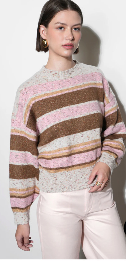 Wendy  Crew Neck Stripe Sweater