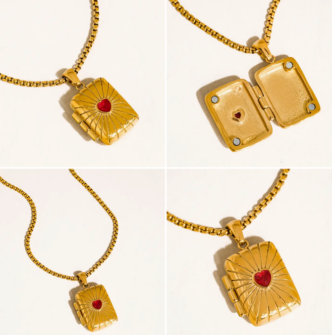 Lavande 18K Gold Heart Locket
