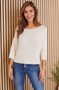 Boatneck 3/4 Sleeve Sweater