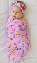 Pink Paint Party Swaddle + Headband Set
