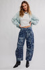 Good Luck Printed Barrel Jean