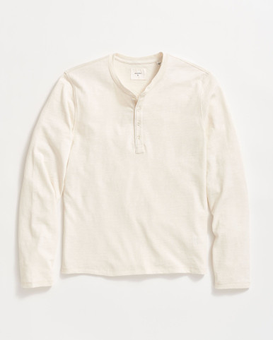 【SCENERITY】Organic cotton sleeve Long Sleeve Organic Cotton Henley - Hazel Twenty/Lex Twenty