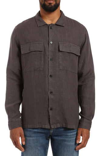 Long Sleeve Two Pocket Linen Shirt - Hazel Twenty/Lex Twenty