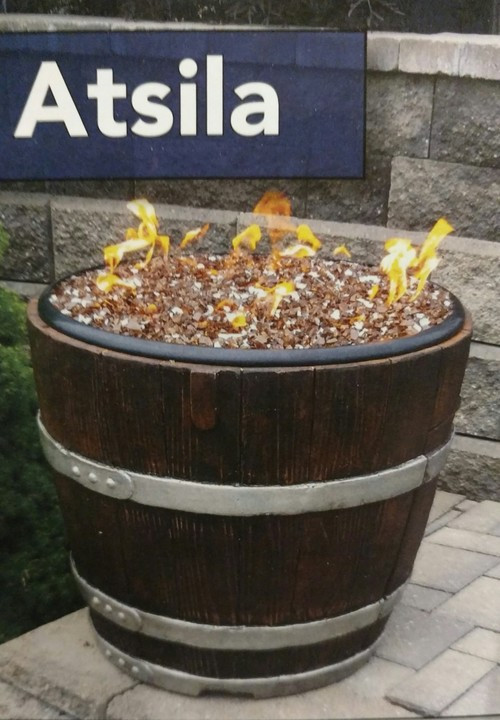 Atsila Wine Barrel Gas Fire Pit
