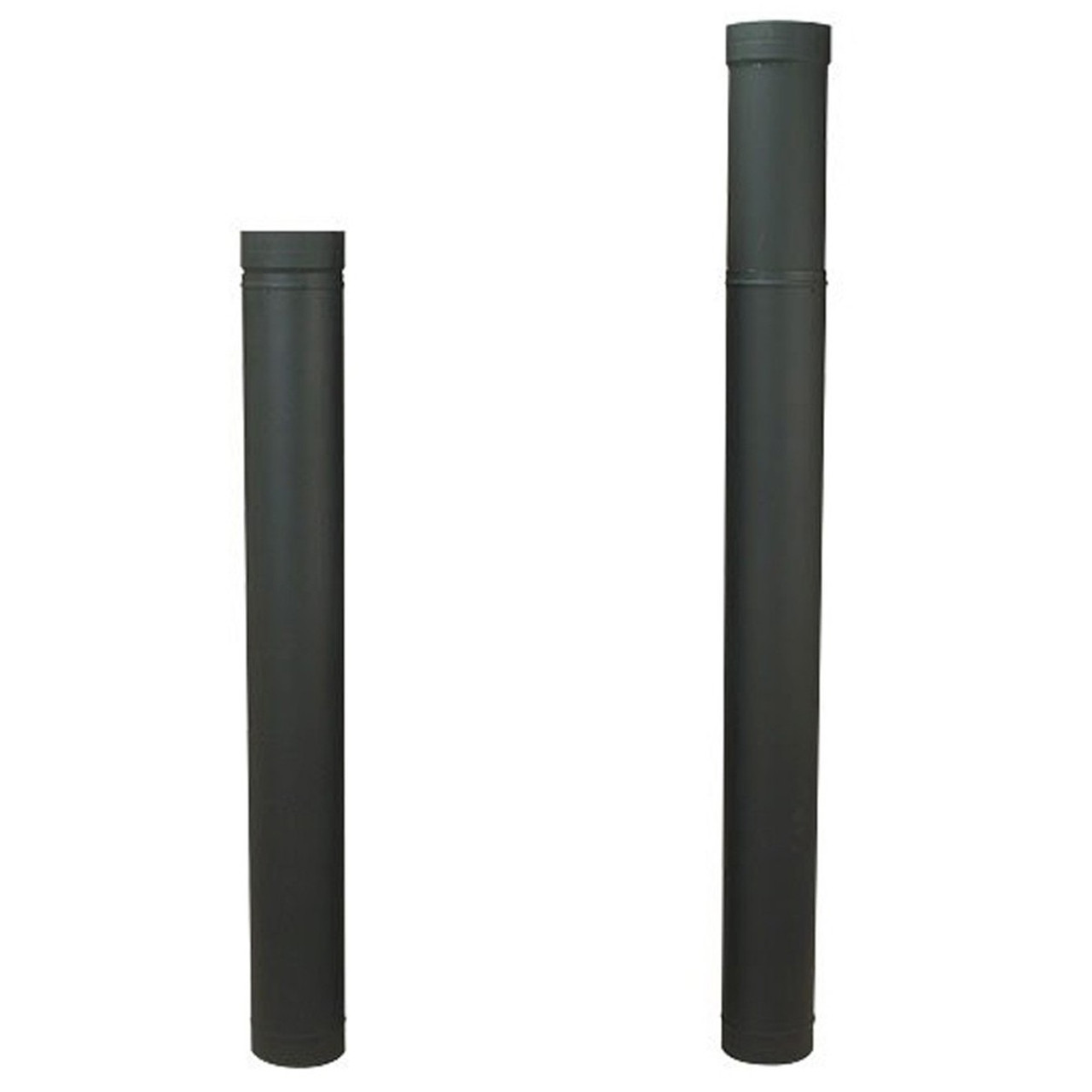 4 Black Single-Wall Stove Pipe