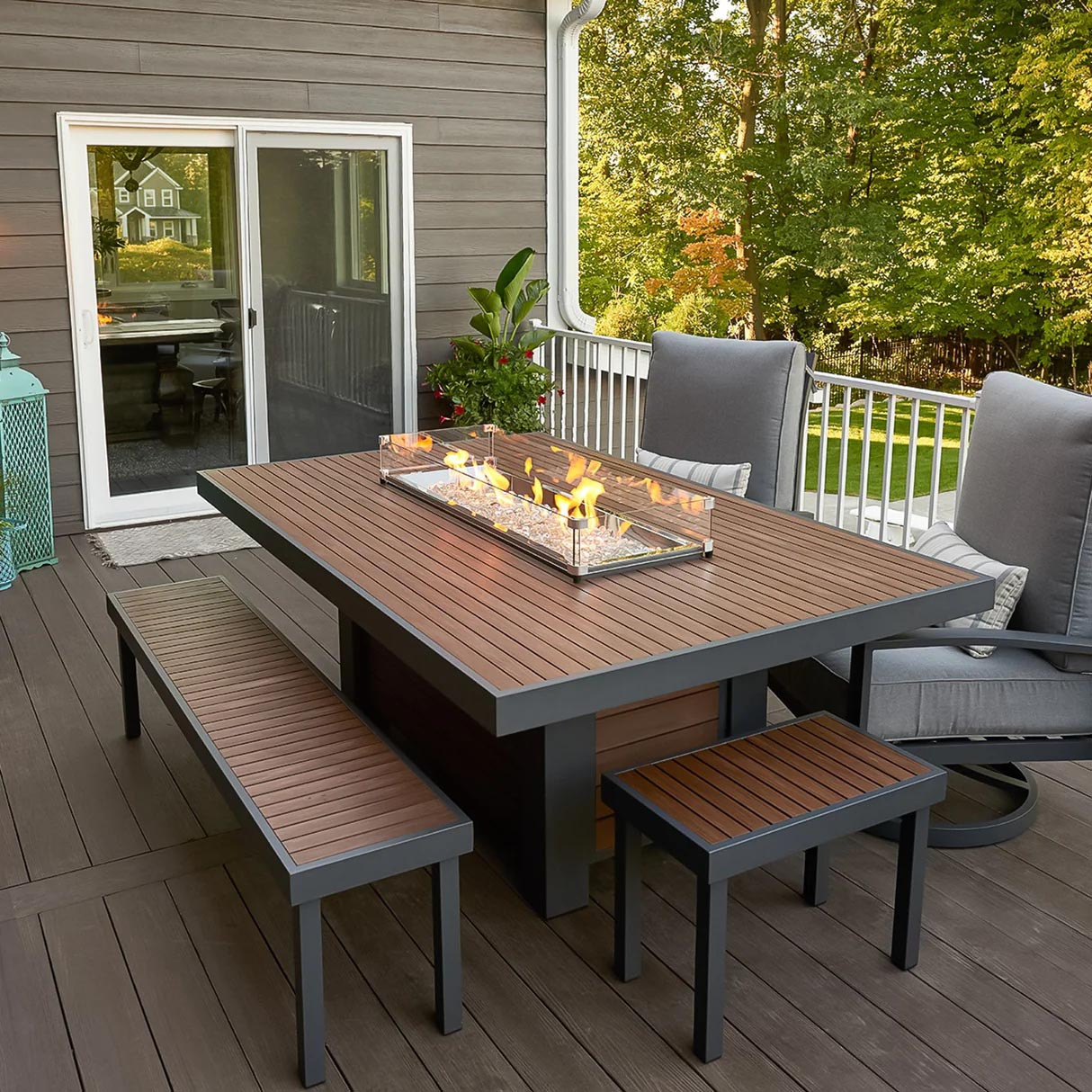 Kenwood Rectangular Gas Fire Pit Table - Outdoor Greatroom Company