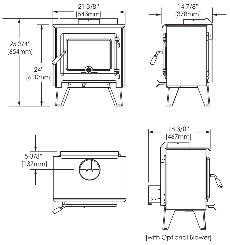 True North Tn10 Wood Stove With Legs