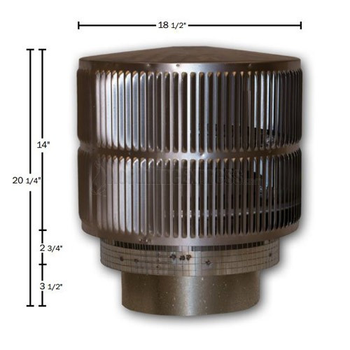 12'' Superior Round Chimney Cap with Louvered Screen