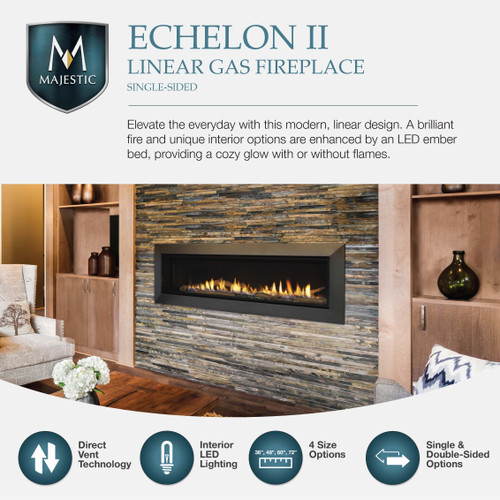 Majestic Echelon II 72" Linear Gas Fireplace - ECHEL72IN-C