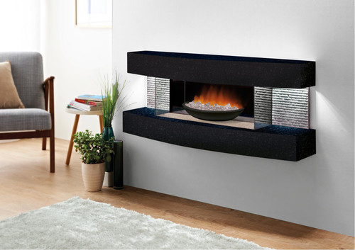 Miami Curve Fire Pit Wall Mount Electric Fireplace