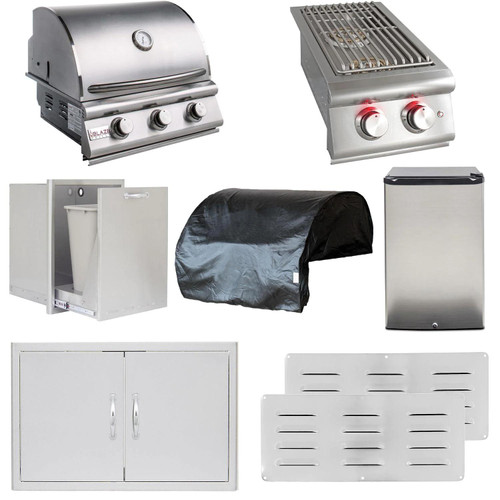 Blaze Prelude LBM 8-Piece 25" Outdoor Kitchen Package - BLZ-3LBM-8PC