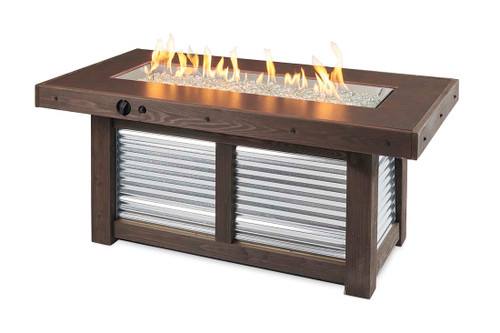 Outdoor GreatRoom Company Denali Brew Linear Gas Fire Pit Table
