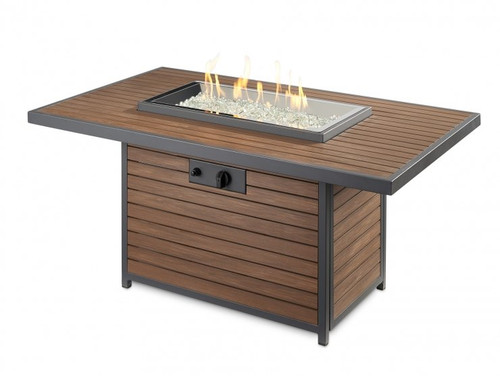 Outdoor Greatroom Company Kenwood Rectangular Chat Height Gas Fire Pit Table - KW-1224-19-K