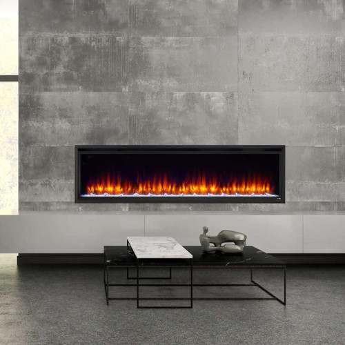 SimpliFire 72" Allusion Platinum Electric Fireplaces - SF-ALLP72-BK