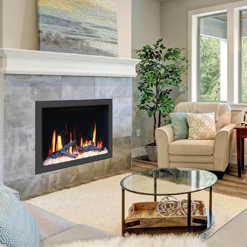 Litedeer Homes LiteStar 30" Smart Electric Fireplace Inserts with Multi-Flame Style and Crushed Ice Rocks - ZEF38VC-30C