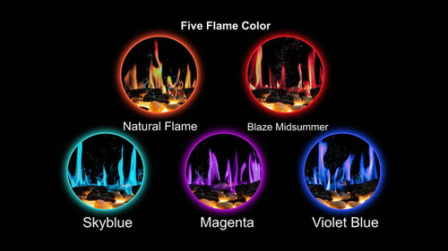 Litedeer Homes LiteStar 38" Smart Electric Fireplace Inserts with Luster Copper Amber Glasss - ZEF38VC-A  flame colors