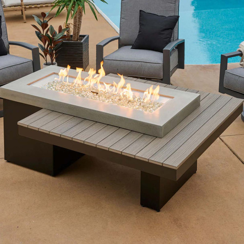 Coastal Grey Uptown Linear Gas Fire Pit Table - Outdoor Greatroom Company