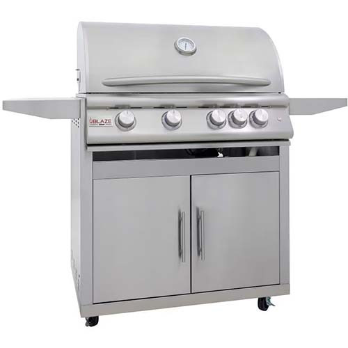 Blaze Freestanding Premium LTE+ 32" Marine Grade 4-Burner Gas Grill - with cart