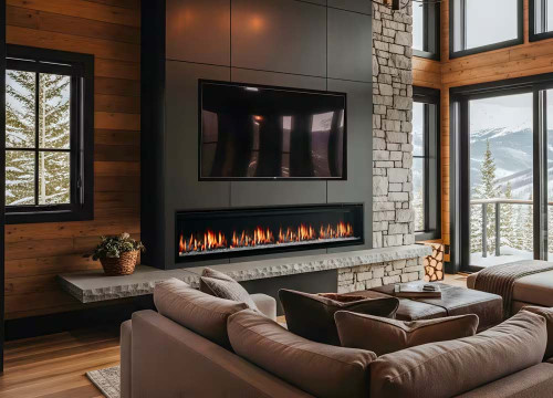 SimpliFire Allusion Edge 100" Electric Fireplace - SF-ALLE100