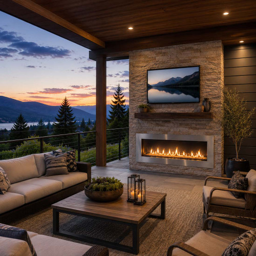 Napoleon 74" Galaxy Outdoor Gas Fireplace - Single Sided - GSS74NE