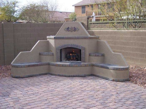 Santa Fe Corner Outdoor Gas Fireplace