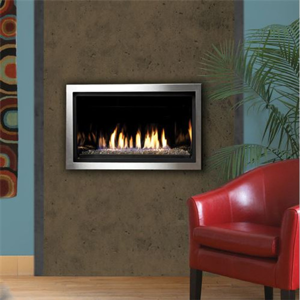 Kingsman 36" Linear Gas Fireplace W/ S.S Surround Trim