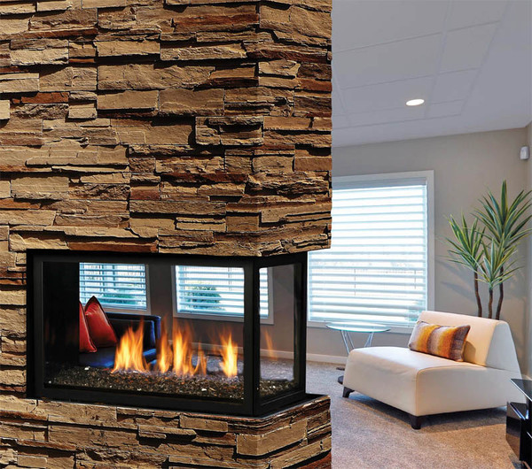 Kingsman MCVP42 Zero Clearance Direct Vent Penninsula Gas Fireplace  Kingsman MCVP42 Zero Clearance Direct Vent Penninsula Gas Fireplace