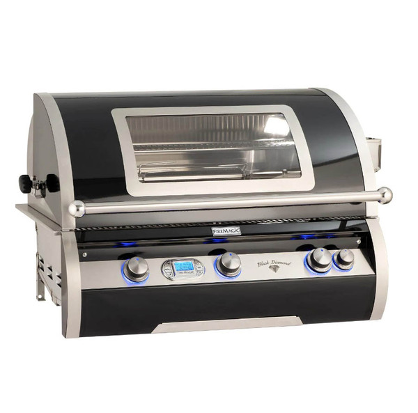 Fire Magic Echelon Black Diamond - 36-Inch Built-In Natural Gas Grill with Magic View Window, Rotisserie, & Digital Thermometer - H790I-8E1N-W