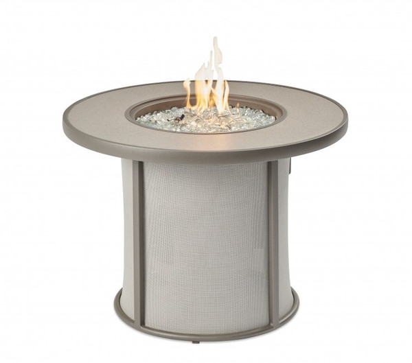Grey Stonefire Round Gas Fire Pit Table - by Outdoor Greatroom Co.
