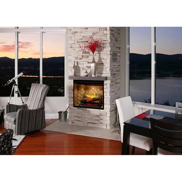 Dimplex Revillusion® 30" Built-In Firebox Herringbone, with Glass Pane