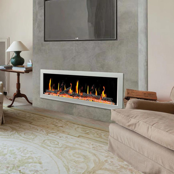 Litedeer Gloria II 48″ Wall-Mount Smart Electric Fireplace - White