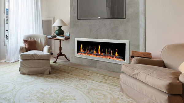 Litedeer Homes Gloria II 58″ Wall-Mount Smart Electric Fireplace - White