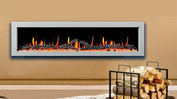 Litedeer Homes Gloria II 68″ Wall-Mount Smart Electric Fireplace - White