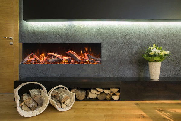 Amantii TRV-55-BESPOKE - 55" wide - 3 Sided, Smart Electric Fireplace - TRV-55-BESPOKE