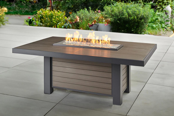 Outdoor Greatroom Company Brooks Linear Dining Height Gas Fire Pit Table - BRK-1242-D-K