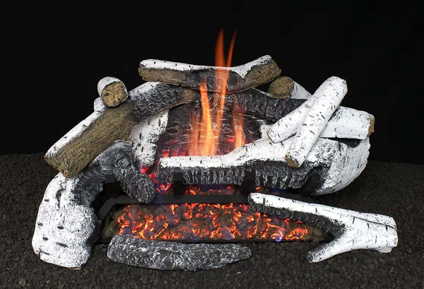 argrove Birch Timbers Vent Free Log Set and Burner Combo (RGBI24 / RGBI30)