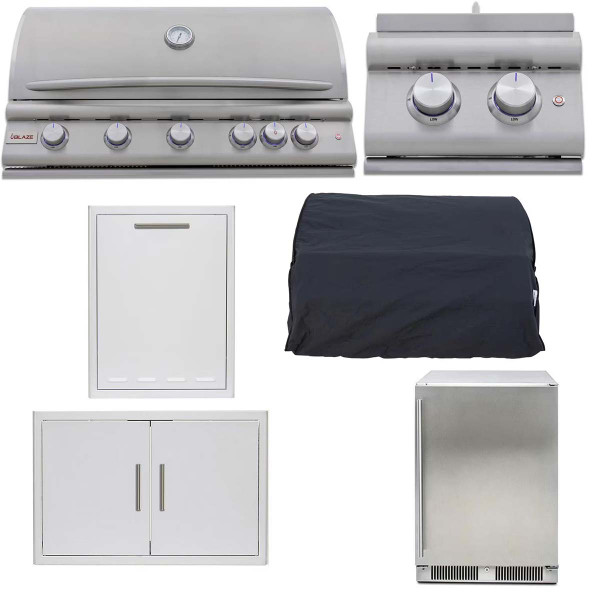 Blaze 40" 5-Burner Premium LTE+ 6  Piece Outdoor Kitchen Package