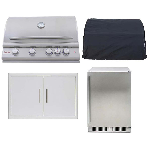 Blaze 32" 4-Burner Premium LTE+ 4  Piece Outdoor Kitchen Package