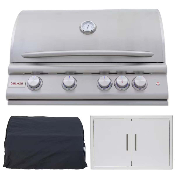 Blaze LTE+ Marine Grade 3 Piece 32" Gas Grill Outdoor Kitchen Package - BLZ-4LTE3MG-3PCE