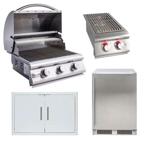 Blaze LBM 4-Piece 25 Inch Outdoor Kitchen Package - BLZ-3LBM-4PC